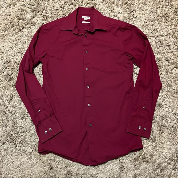 merona slim fit dress shirts NWT Merona Long Sleeve Tailored Fit Twill Button Down 100% Cotton Shir –  JNL Trading main image 1